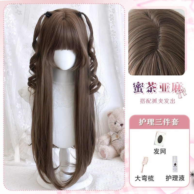 Japanese-style Harajuku long straight hair Lolita wig cos Princess