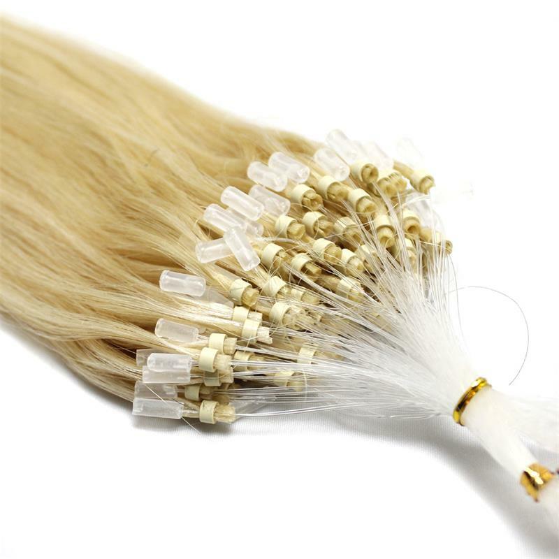 Micro Ring Loop Tip Remy Human Hair Extensions Micro Bead Link Brazilian Hair US