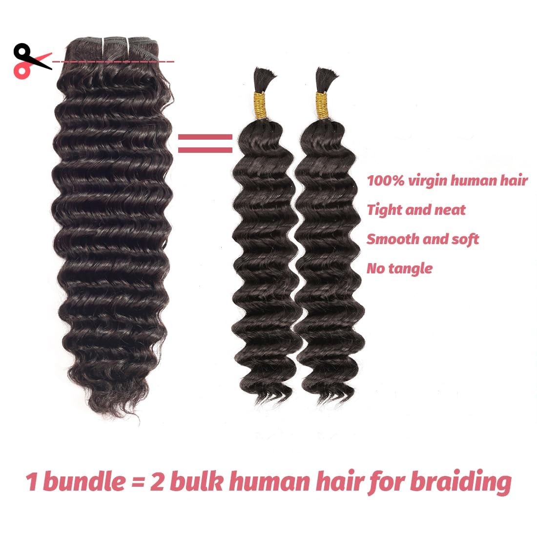 12A Deep Wave Human Hair Bundles 22 24 26 Inch Deep Curly Bundles Human G1N