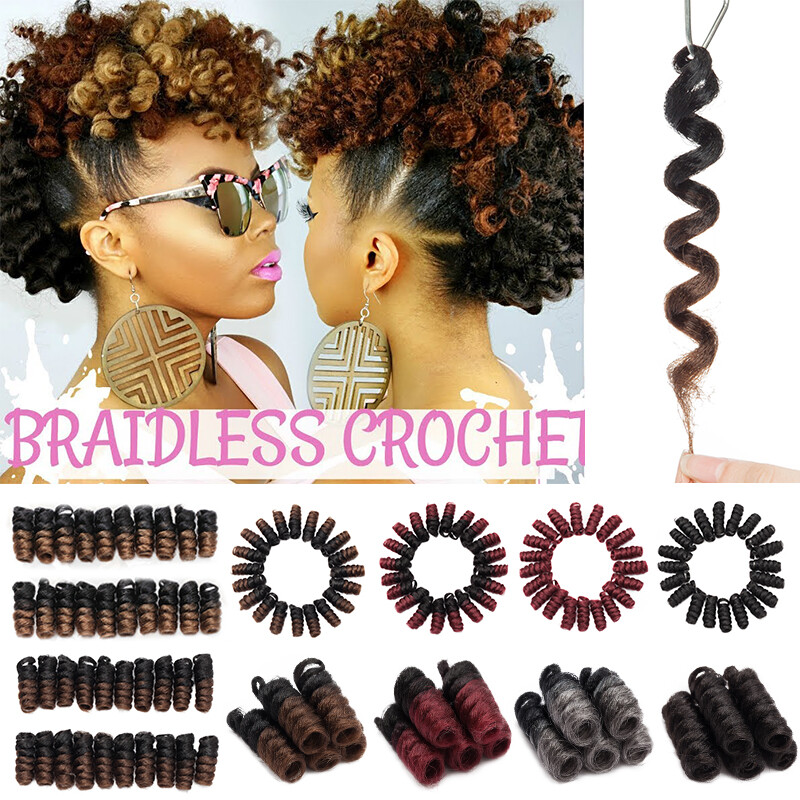 2″ Short Spring Toni Curly Hair Extensions Jumpy Wans Curl Crochet Braids Brown