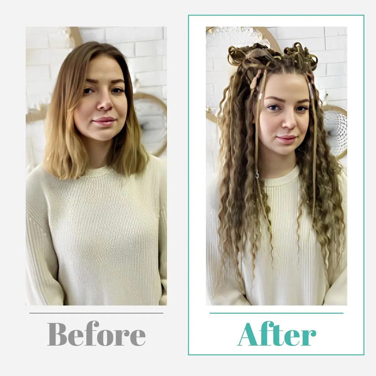 Hippie Style 3 In 1 Mixed Single End Dreadlocks 24 Inch 8 Strands Synthetic