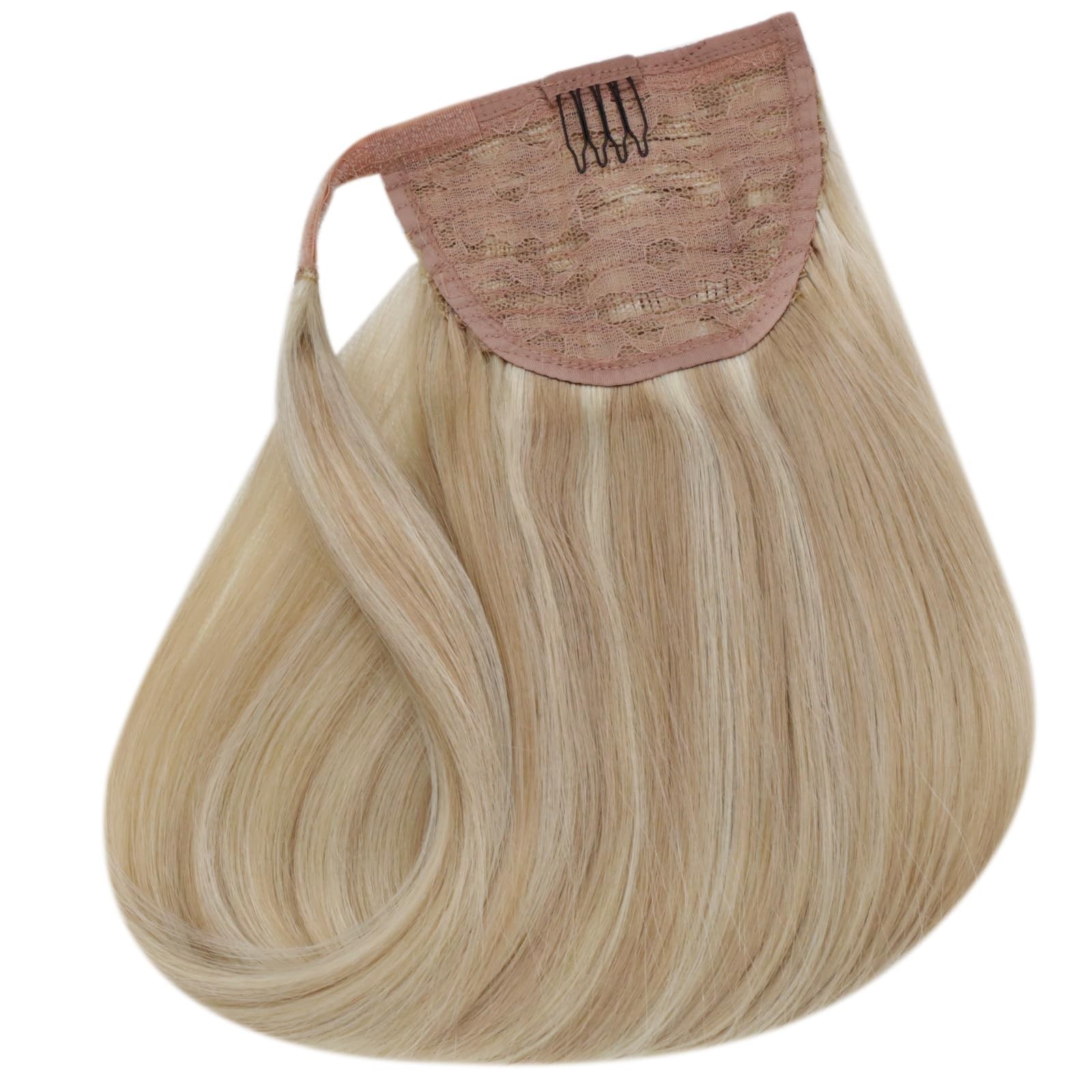 Pony Tails Hair Extension Blonde Ponytail Extension Human Hair Golden Blonde …