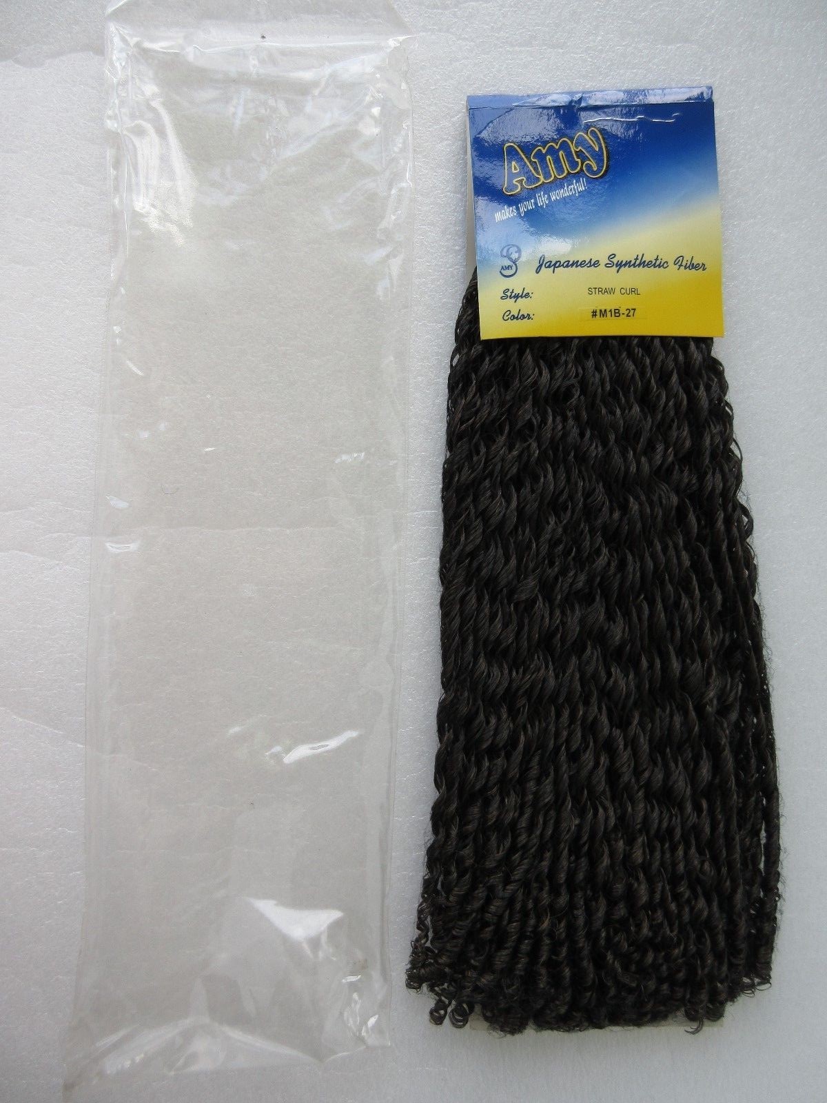 Japanese Synthetic Fiber Hair Extensions Straw Curl Dark Brown Amy 13″ NEW