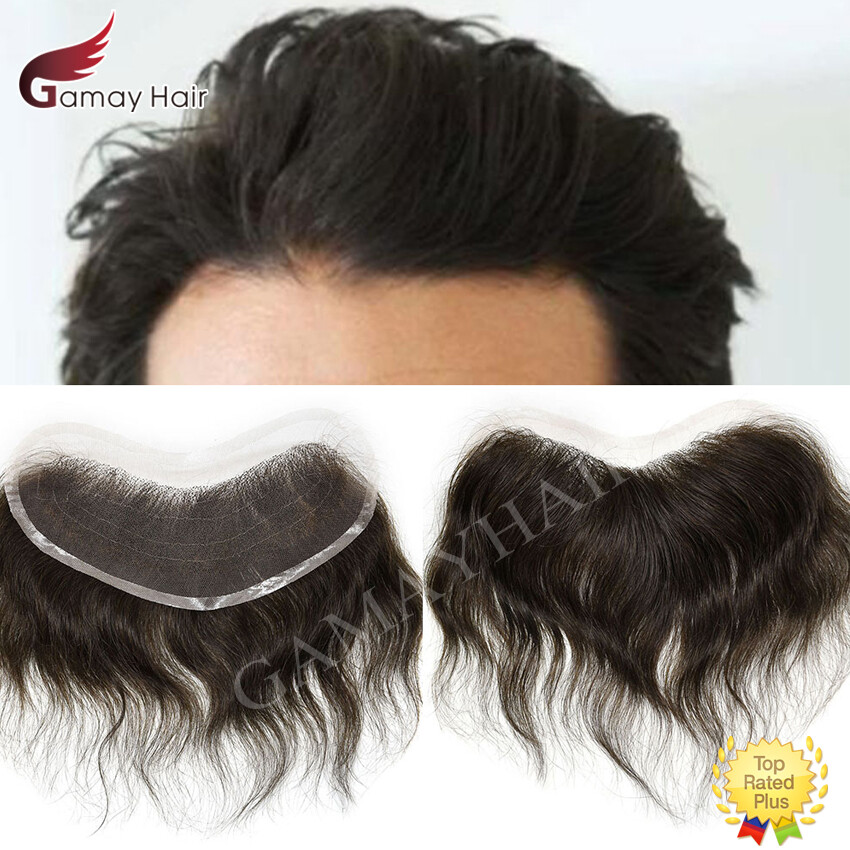 Full French Lace Mens Frontal Hairpiece for Receding Hairline Human Hair Natural