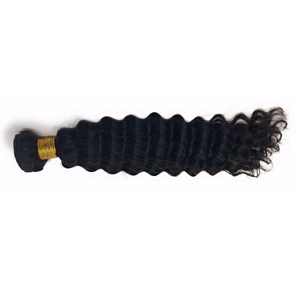Deep Wave Black Color 1B Brazilian 100 Human Virgin Hair Weave 1 or 3 Bundles