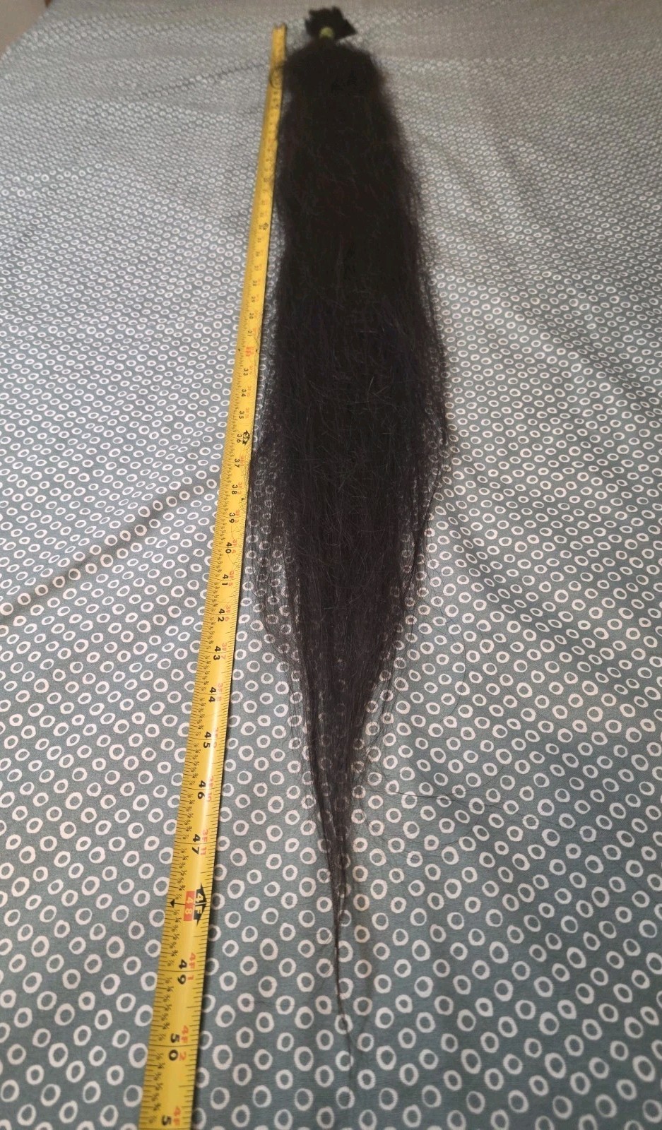 Human Hair Straight Black Ponytail 50 inches 151.1 grams 1pc