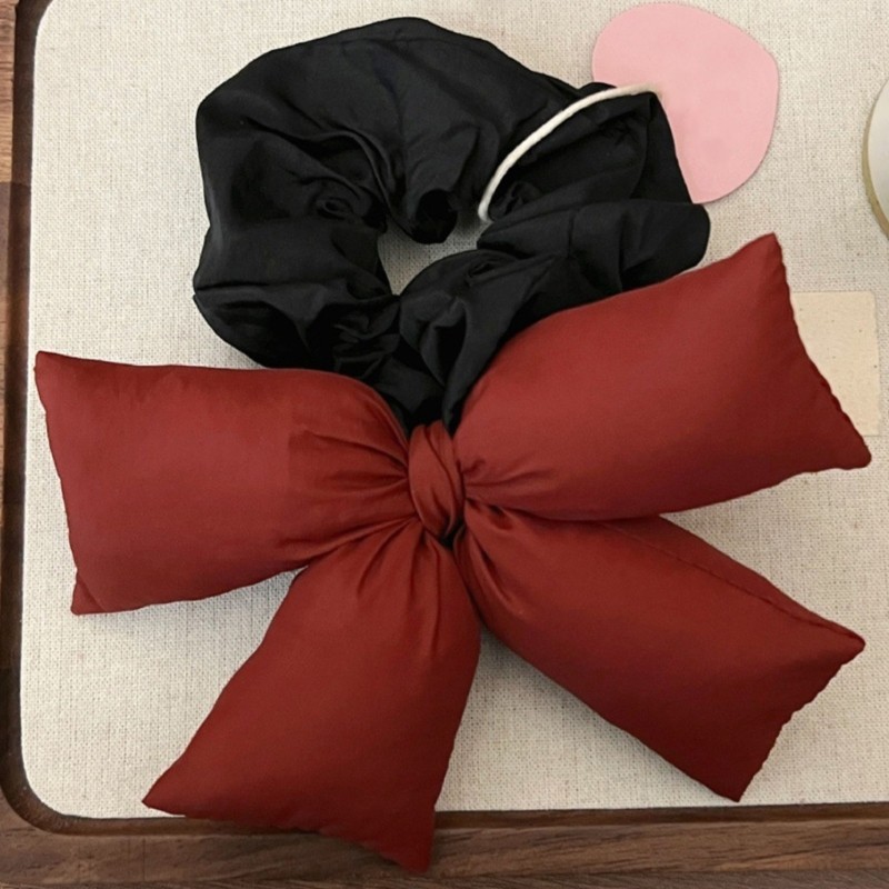 Hair Bun Scrunchy Headpiece Fabric Bowknot Hair Tie Lady Elegant Headdress