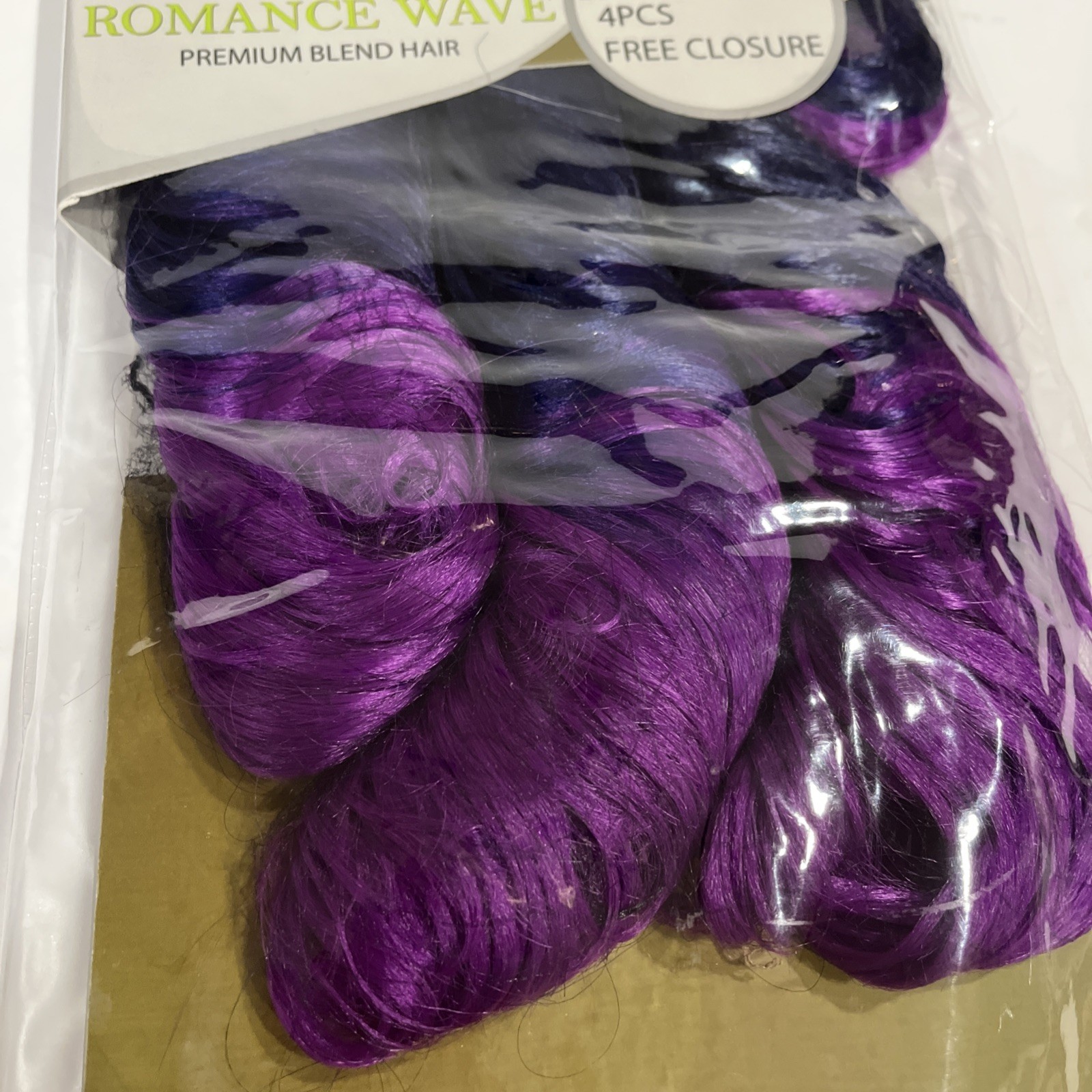 New York Queen Bare Nature Brazillian Bundle Hair Romance Wave Blue&Purple 4 PCS