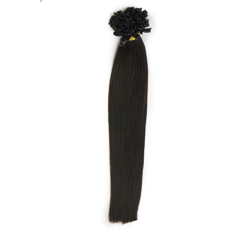 Pre Bonded Keratin Fusion U Tip Real Human Hair Extensions Natural Black 18inch