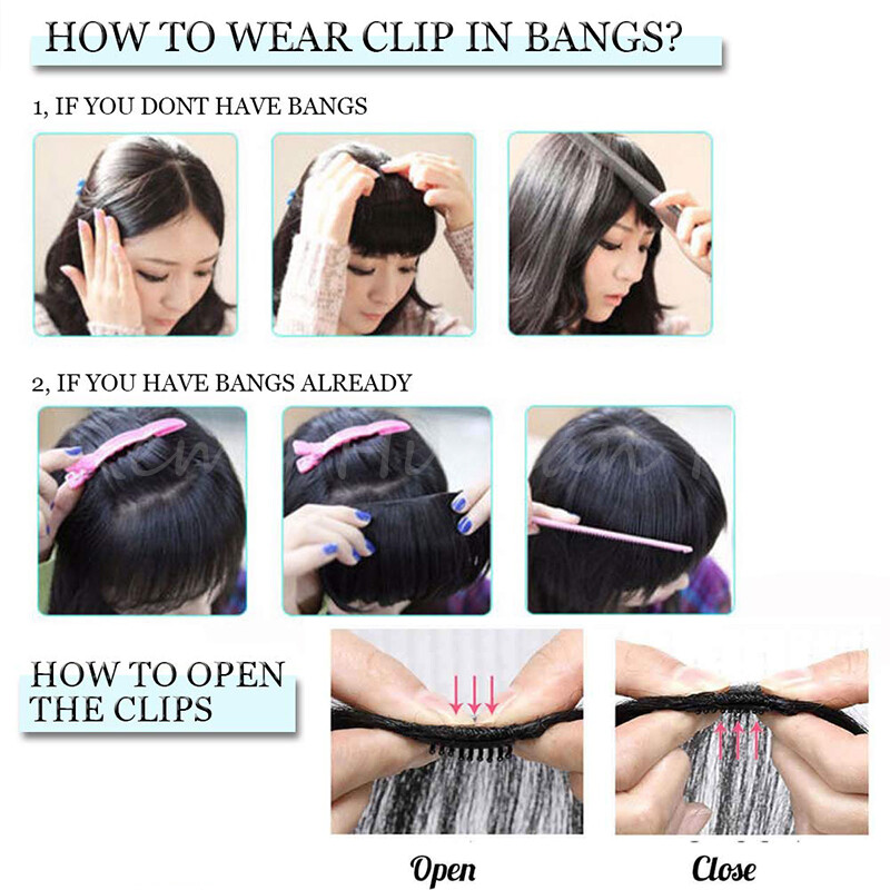 Thick Fringe Bangs 100% Remy Human Hair Extensions Clip In Hairpiece Topper Thin
