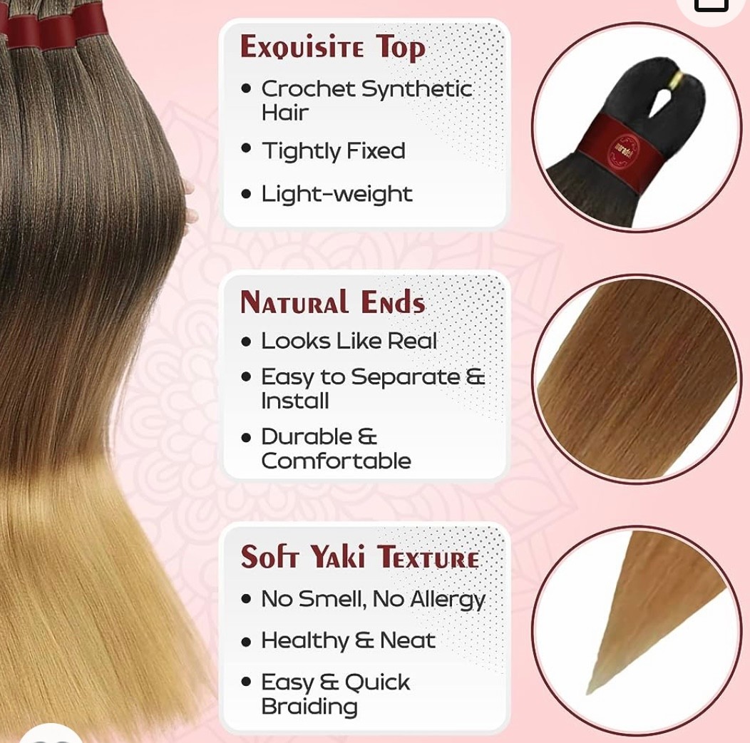 6X Pre-stretched Professional Braiding Hair 100% Kanekalon Ultra Yaki Ombre Mega