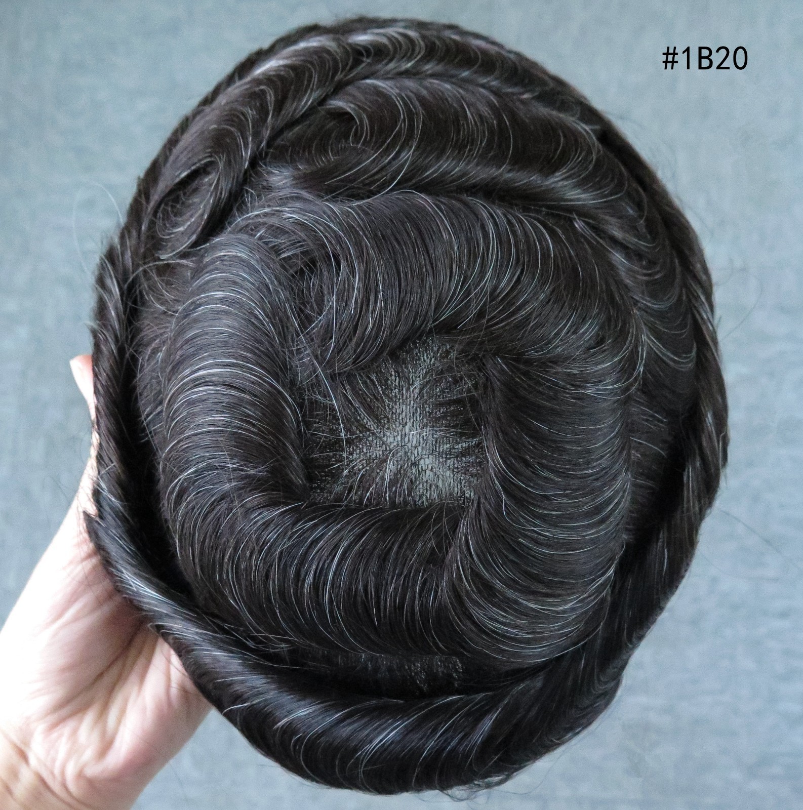 Mens Toupee Human Hair Piece Ultra Thin Skin Knotted Men Hair Replacement System