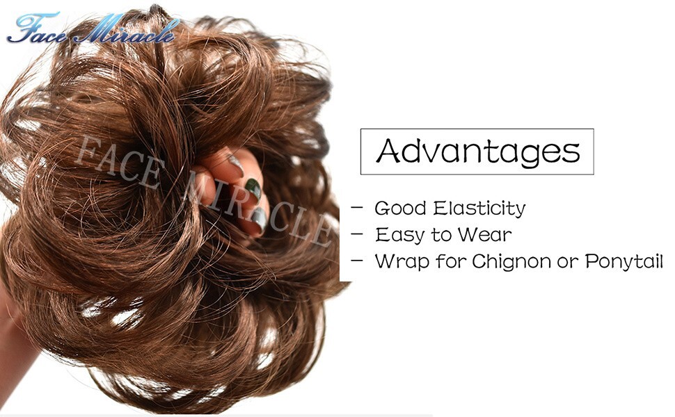 Curly Messy Bun Hair Piece Scrunchie Updo Hair Extension As Human Hair