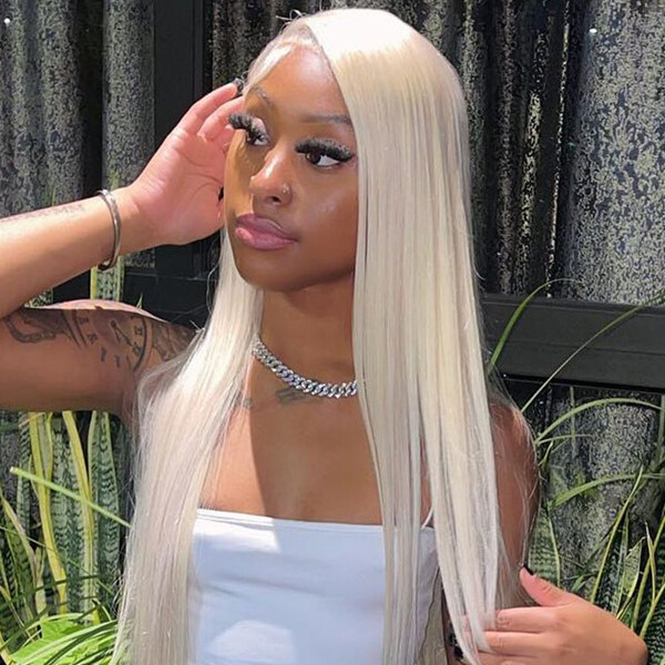 Long Straight Blonde Pre Plucked Wigs Heat Resistant Lace Front Wig Glueless Wig
