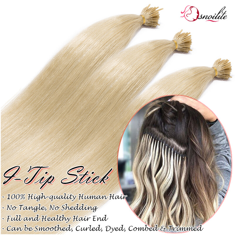 Super Pre Ponded Stick I Tip On 100% Remy Human Hair Extensions 1g/s 0.5g Blonde