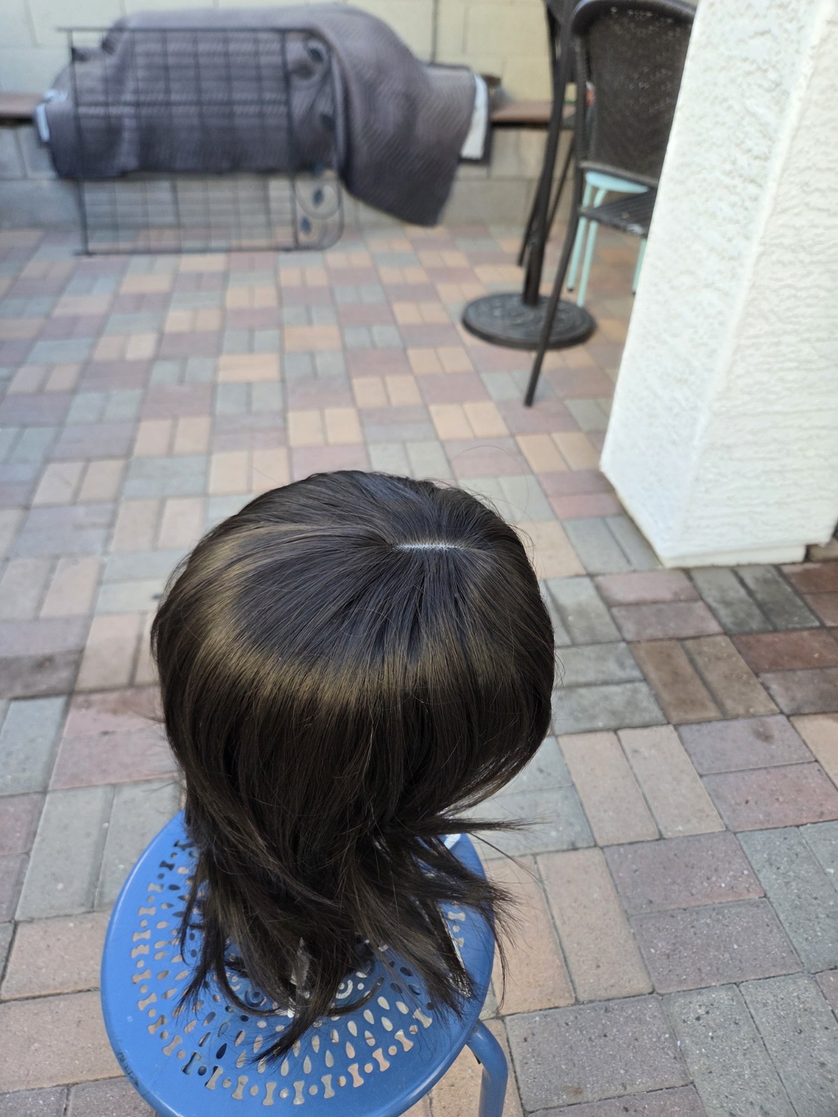 Dark Brown Straight Layered Wig 11-20 in Classic Cap Free-Part One Size