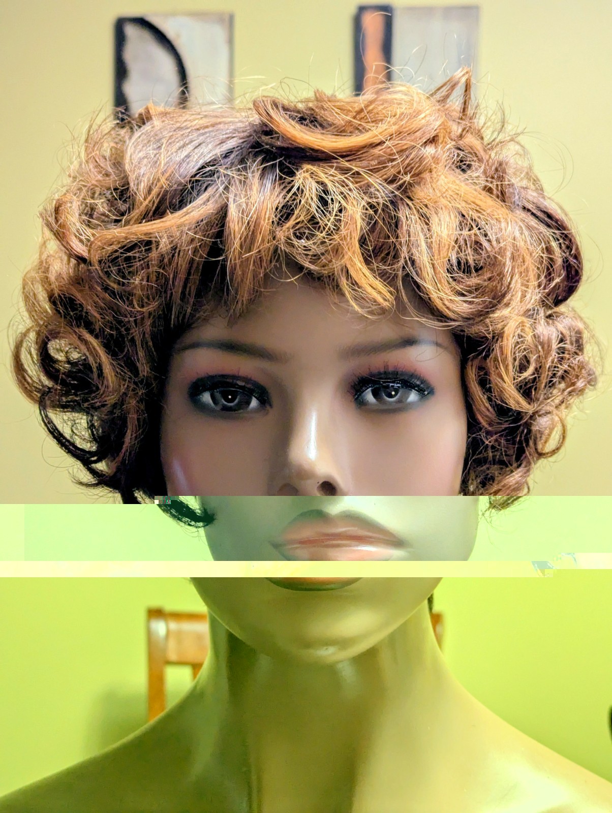 Remy Bang Bob Cut Custom Color Light Chestnut Brown Tipped Golden Blonde Wig