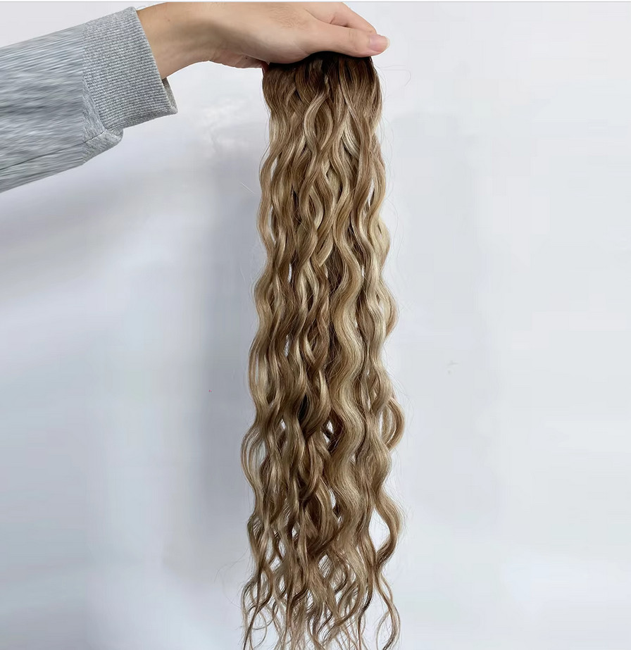 Genius Weft Curly Wavy Hair Extensions 100% Remy Human Hair Extensions 100g