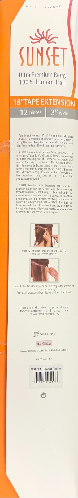 Sepia Sunset Ultra Premium Remy Human Hair 18″ Tape-In Extensions 12pcs #8/22