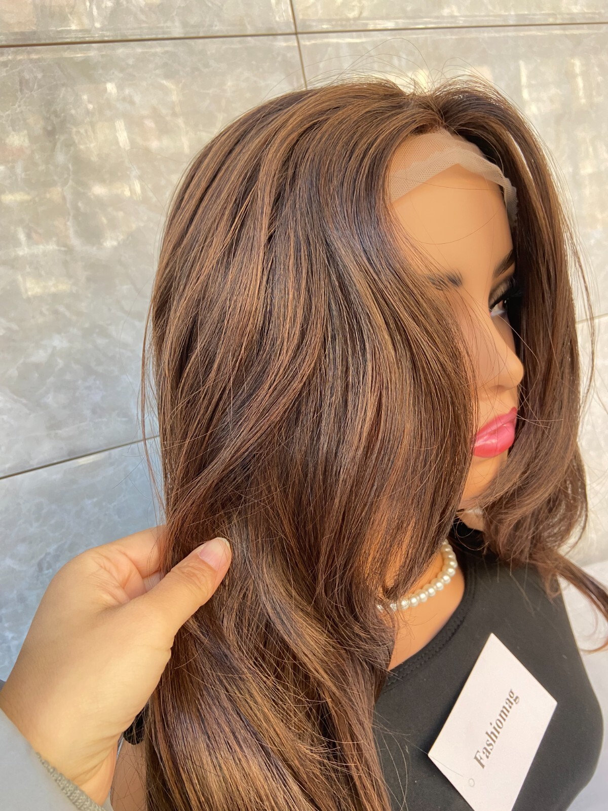 Long Straight Lace Front 100% Human Hair Blend Heat Ok Wigs Women Super Natural