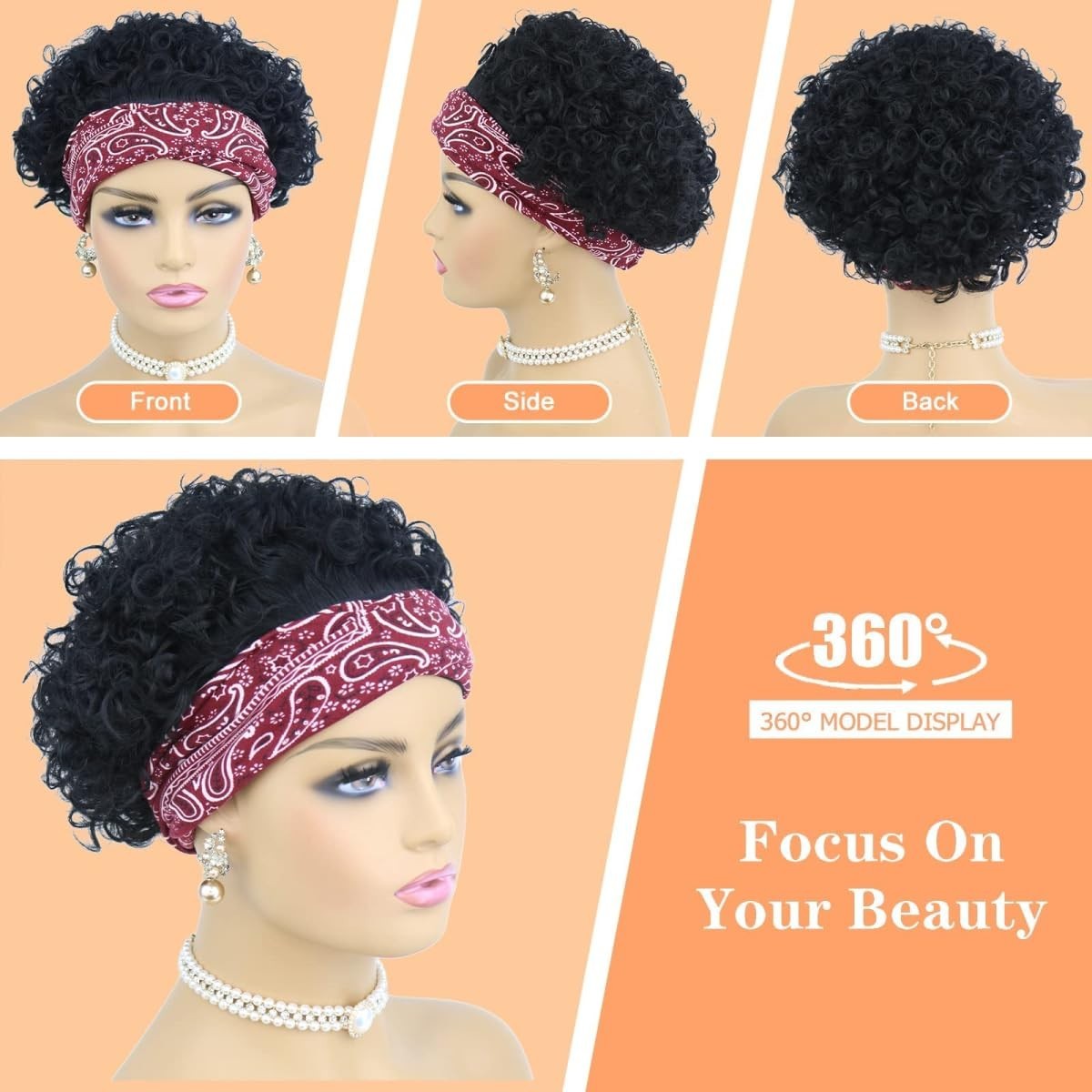 Elegant 6-Inch Deep Wave Human Hair Headband Wig – 150% Density & Natural Look