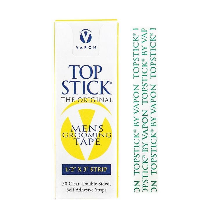 Topstick Clear Tape 1/2″ x 3″ MENS STRIP 50/Pack By Vapon Inc.