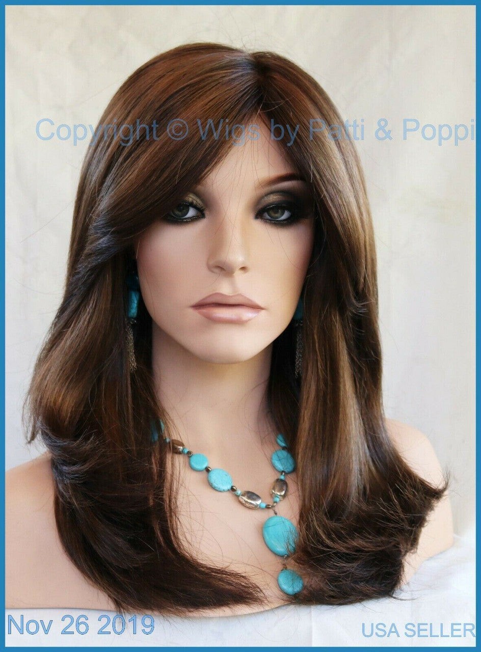 BOBBI Lace Front Monofilament Wig Envy Wigs Medium Brown E597 Long Straight Hair