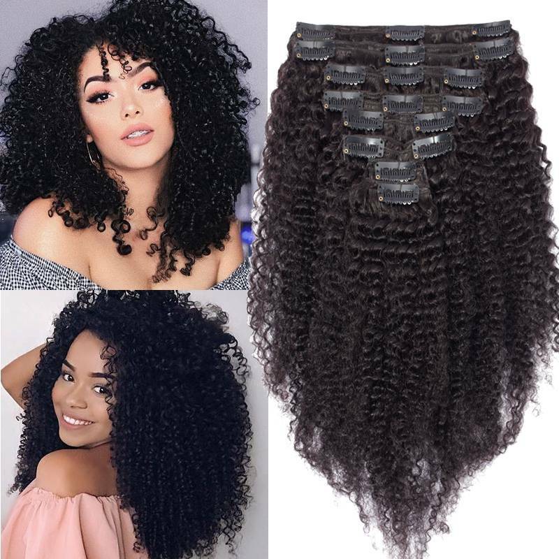 Double Weft Clip in Virgin Remy Human Hair Extensions Full Head Thick 140G 150G