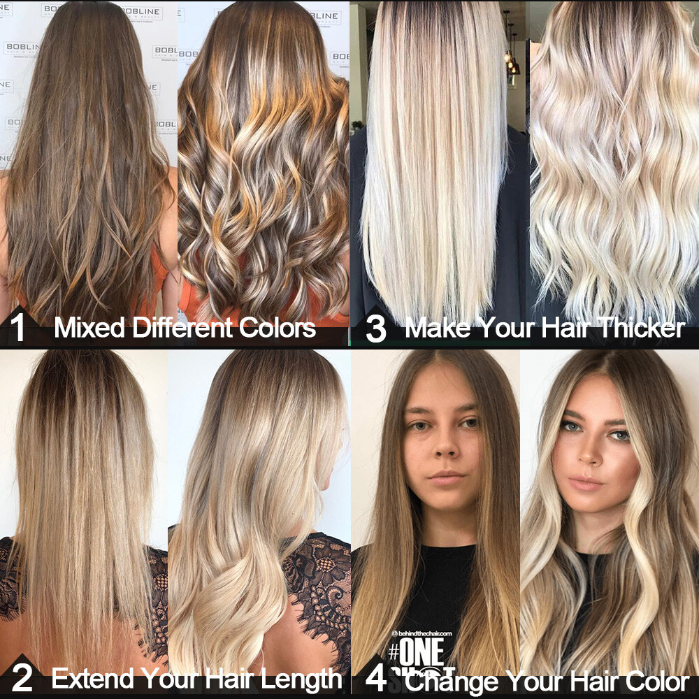 CLEARANCE 100% Human Hair Seamless Clip in Remy Hair Extensions Full Head 18″70g