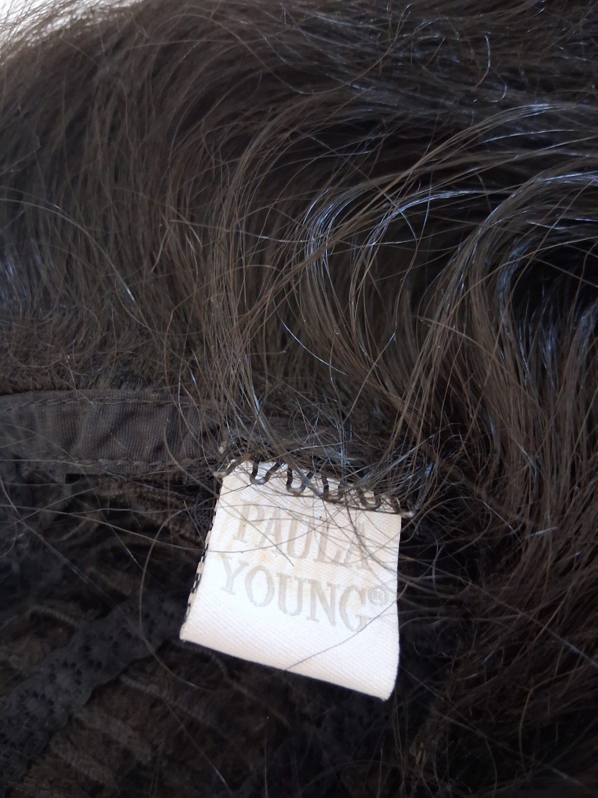 Paula Young Wavy 1B Wig Braided Beachy Headband Synthetic Classic Cap Clip-In