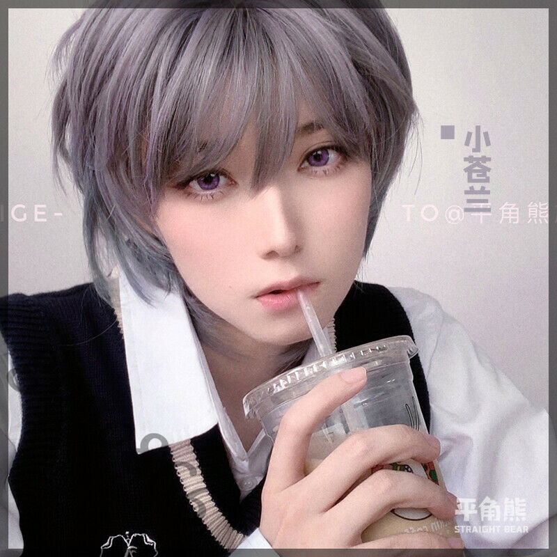Gray Wig Harajuku Japanese Fashion kakkoii Men Boys Girls Daily Cosplay Wig