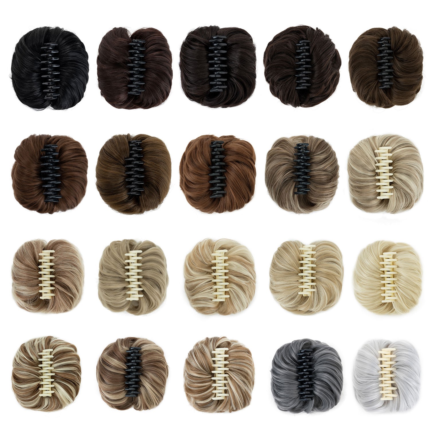 Natural Clip in Messy Bun Hair Piece Extension Hair Claw Clip Updo Piece Wedding