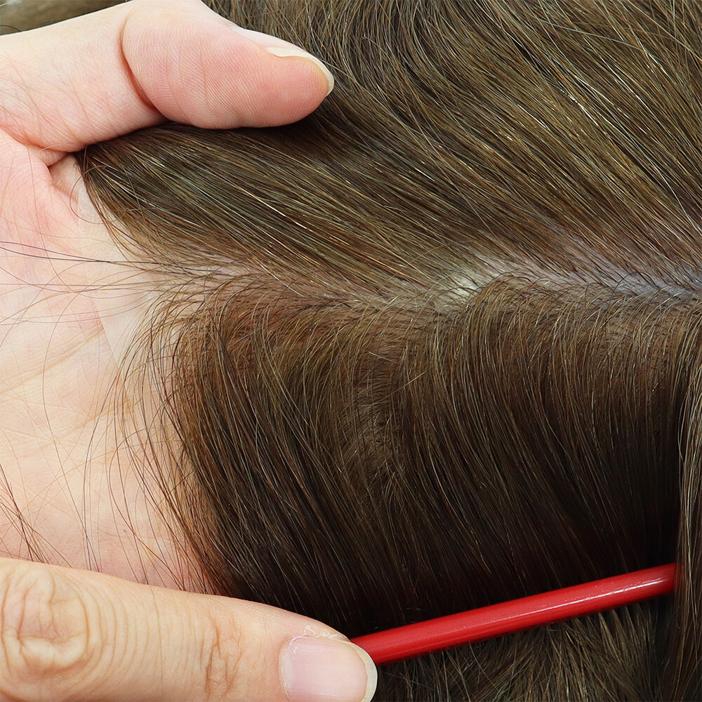 Mens Toupee Injection Thin Skin Human Hair Replacement System Hairpieces 8×10