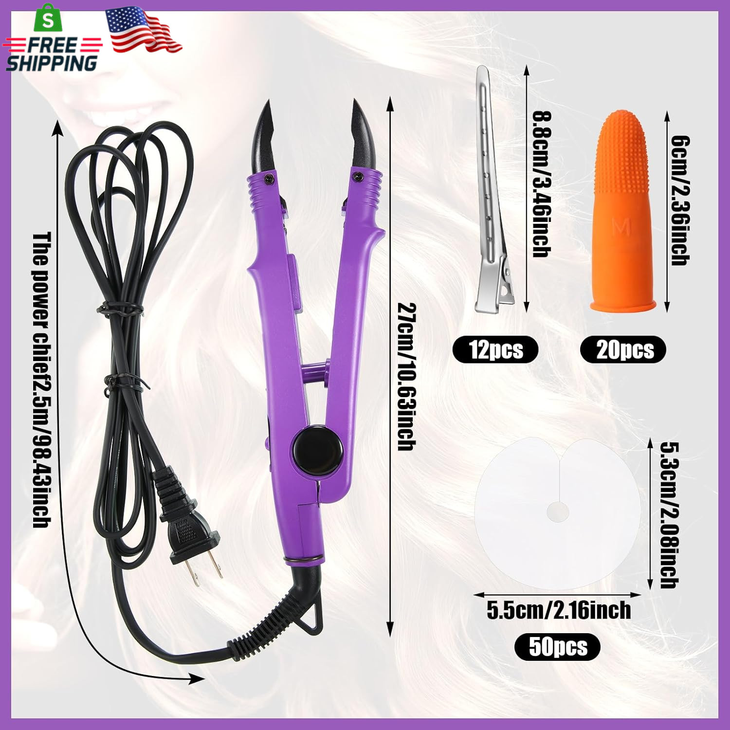 Lothee Fusion Hair Extension Heat Iron with Keratin Beads, Fusion Glue Protector