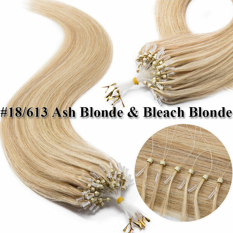Micro Link Human Hair Extensions Micro Loop Remy Indian Straight Hair 16″-26″ US