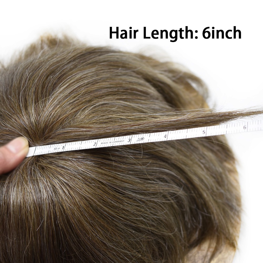 French Lace Front Mens Toupee Human Hair Piece System Wig Natural Breathable 7X9