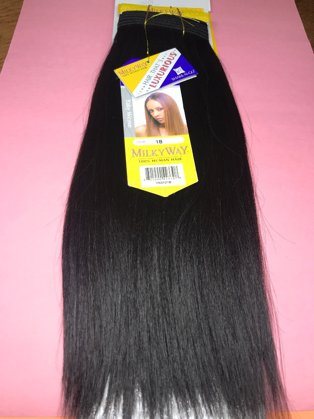 Milkyway 100% Human Hair Yaky Weave_12″_#1B