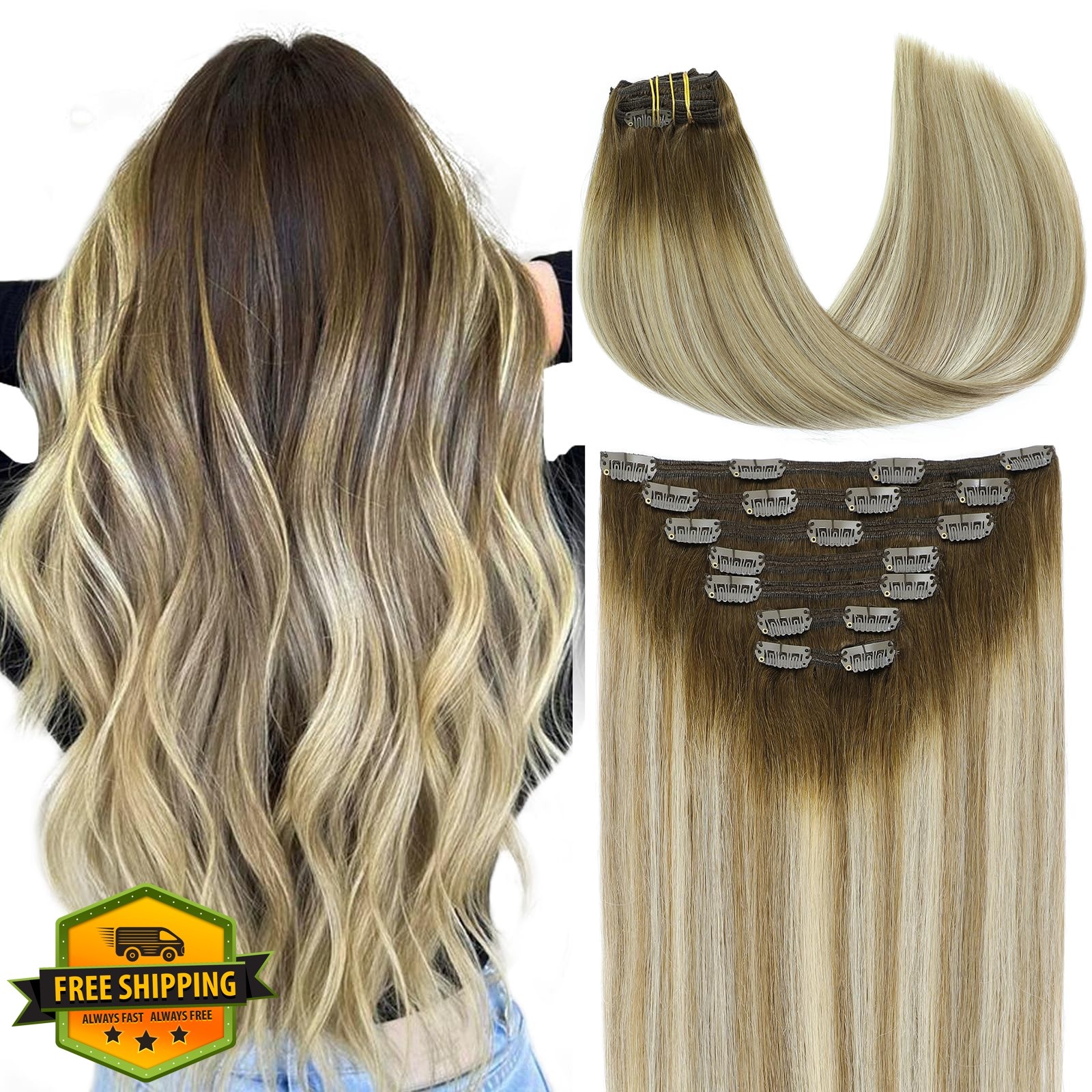 VINBAO 16 Inch 140g Ombre Clip Ins