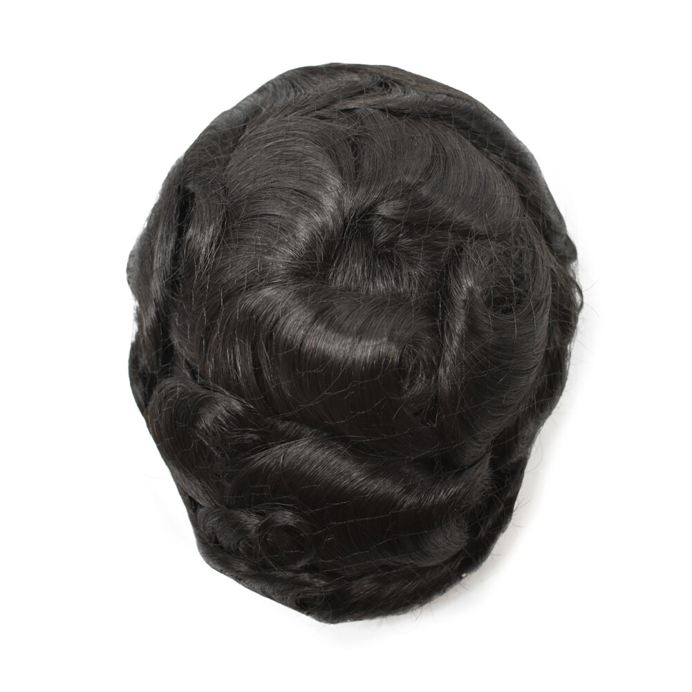 Swiss Lace Front Mens Toupee Hairpieces Mono Pu Hair Replacement System for Men