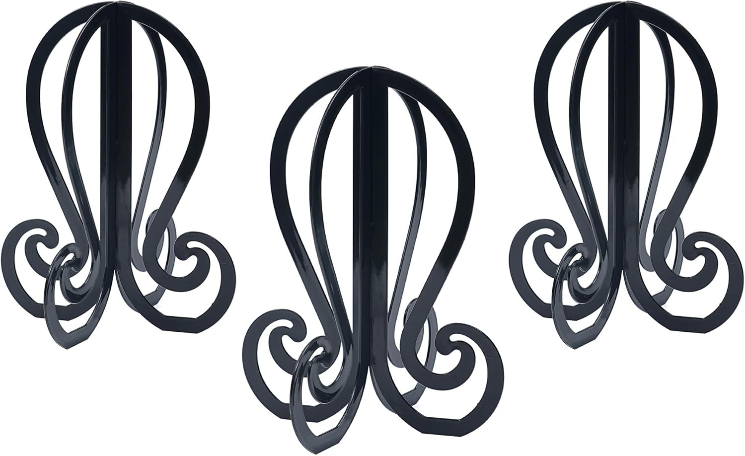 3PCS Plastic Wig Stand Set – Black Wig Holder Display Head for Travel & Salon