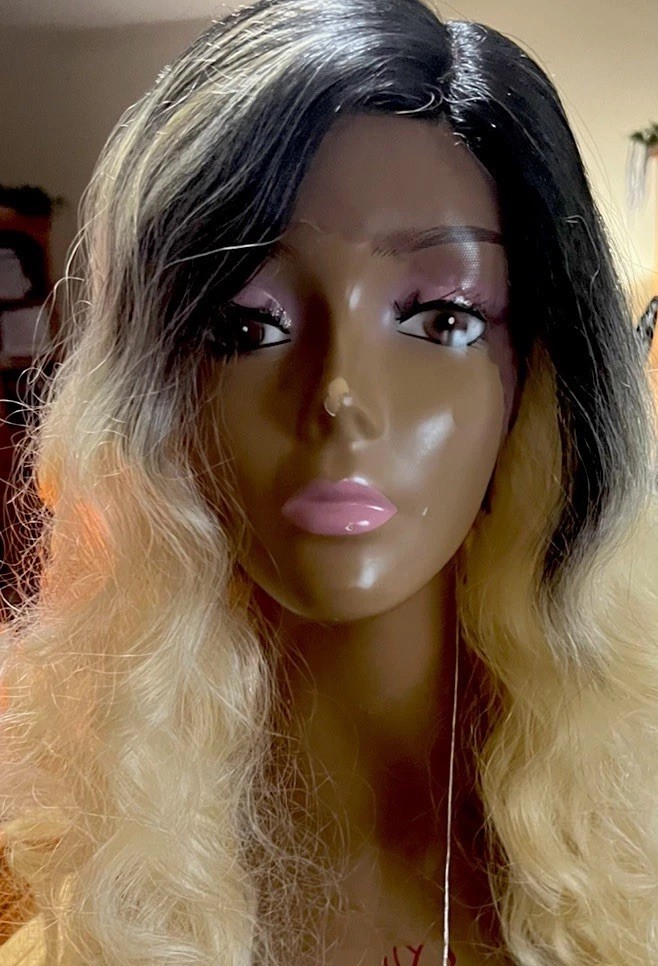 New VANESSA Keke Color: Whitegold Shoulder Length Synthetic Wig Swisslace Front