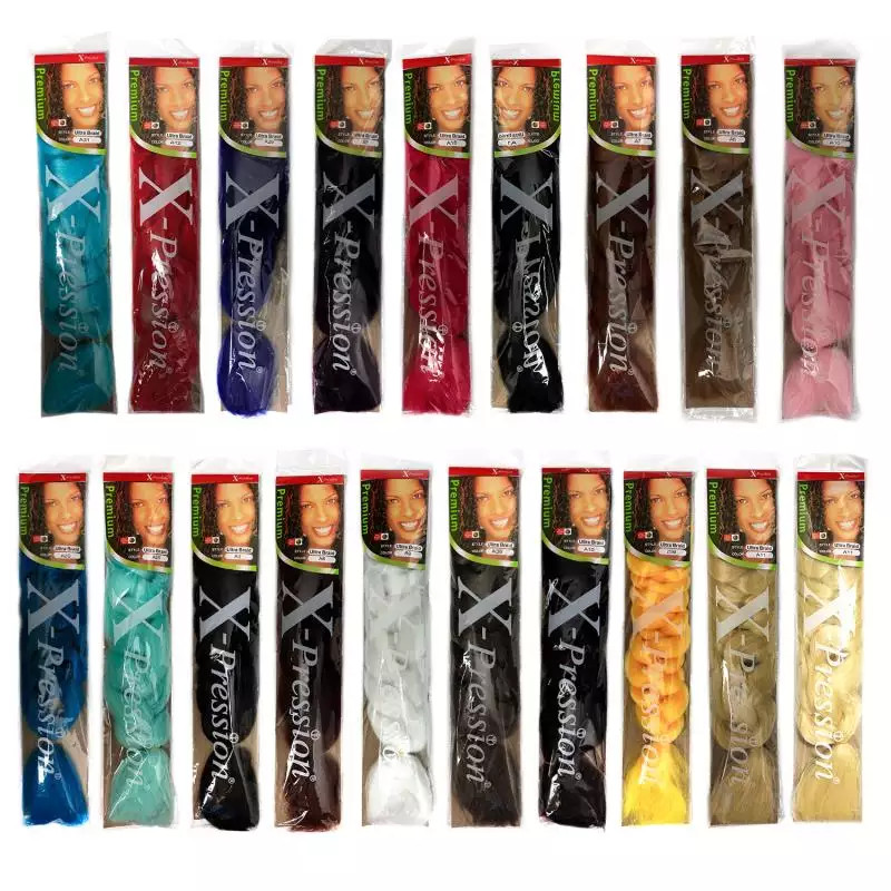 X-pression Xpression Expression 82″ Ultra Braiding Hair, , all color