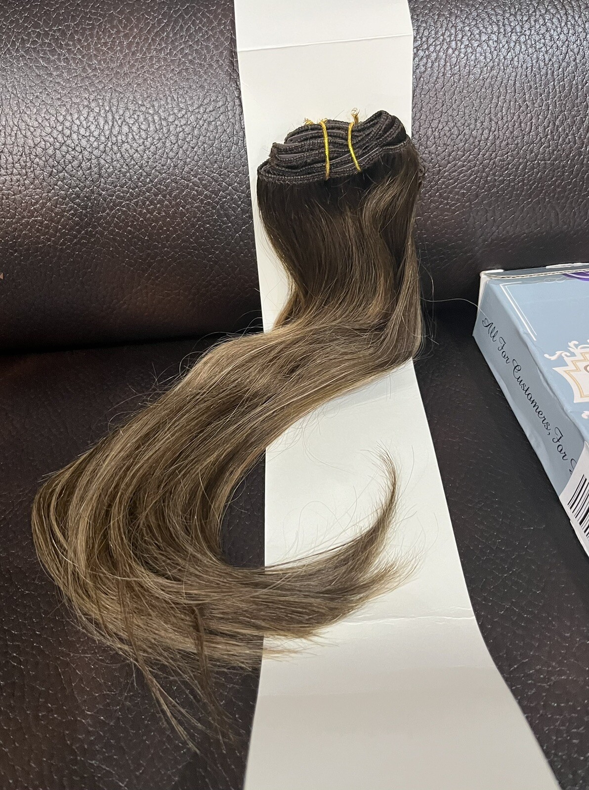 Laavoo 70g Clip In Human Hair Extensions 14” Highlighter Hair 4/27/4#
