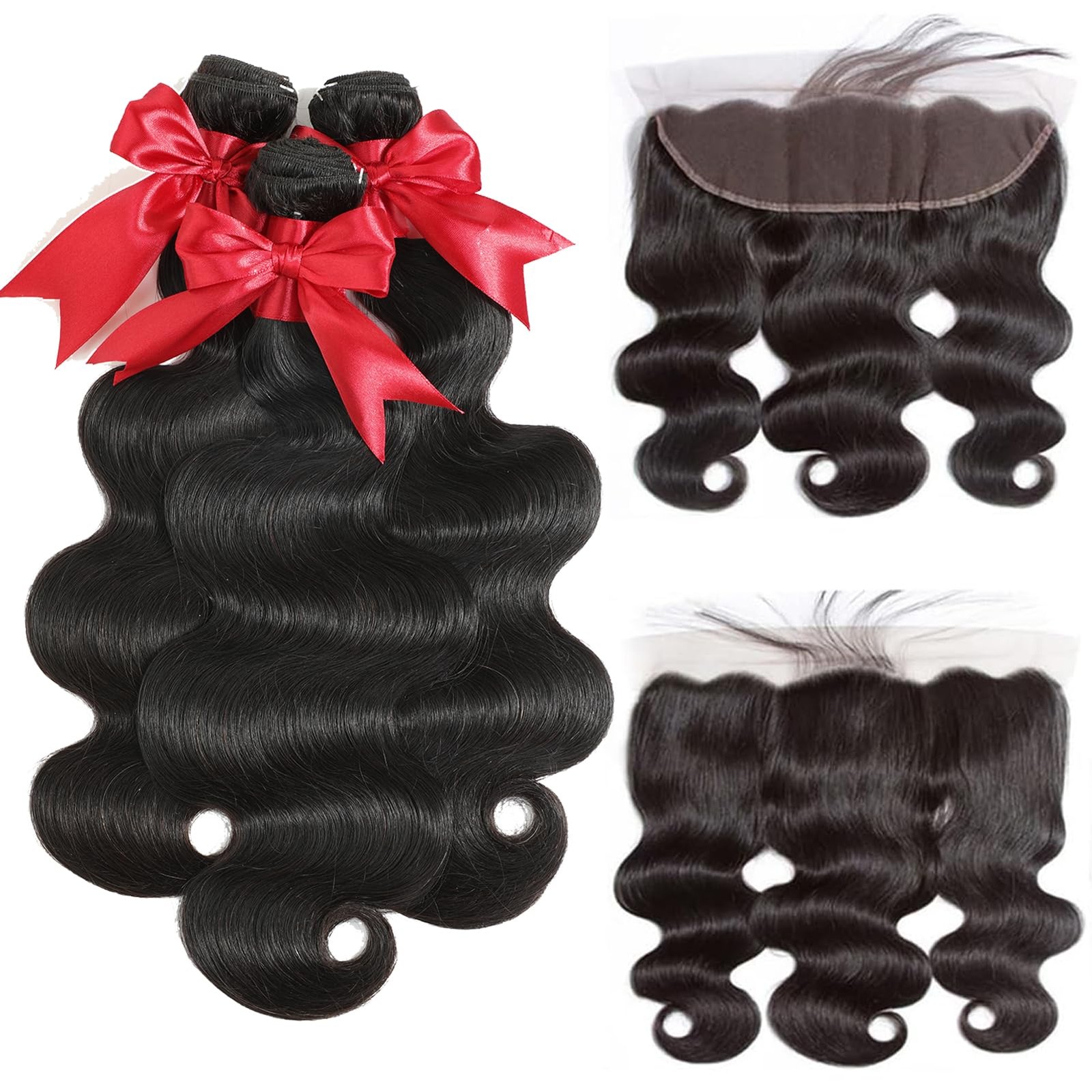 Jarama 12A Body Wave Bundles Frontal Human Hair 14 16 1812 Inch Brazilian