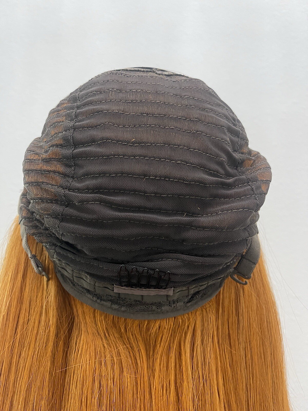 18” 4×4 Lace Closure, Straight Human Hair Wig, Color Similar to Ginger
