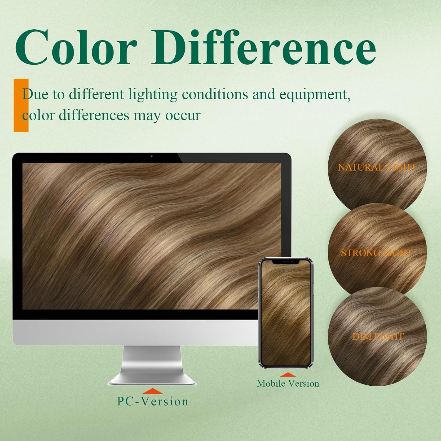 Easyouth CLIP-IN 14″ Dark Brown Fading – Caramel Human Hair Extensions CP 4-4-27