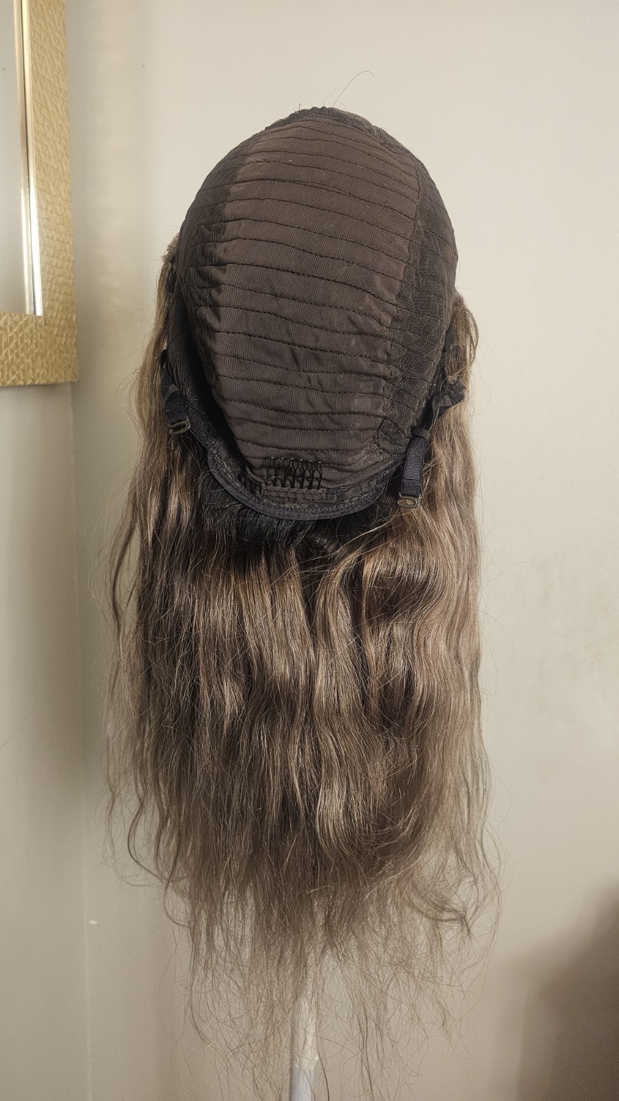 High Quality regular Top 22 to 24″ gray wavy 100% Virgin Human Hair Lace Wig