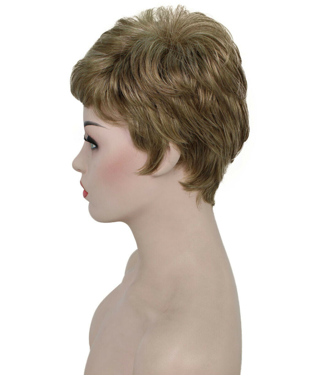 Lucille – Srraight Kanekalon Synthetic Fiber Full Wig, 1.75-3.25 in, Ash Blonde