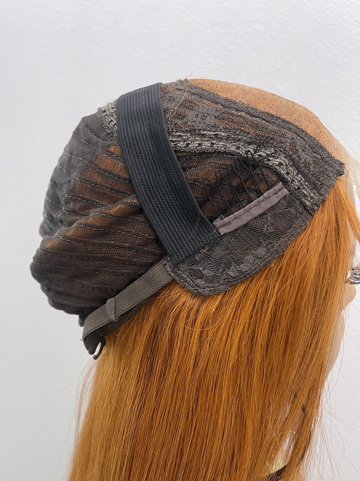 18” 4×4 Lace Closure, Straight Human Hair Wig, Color Similar to Ginger