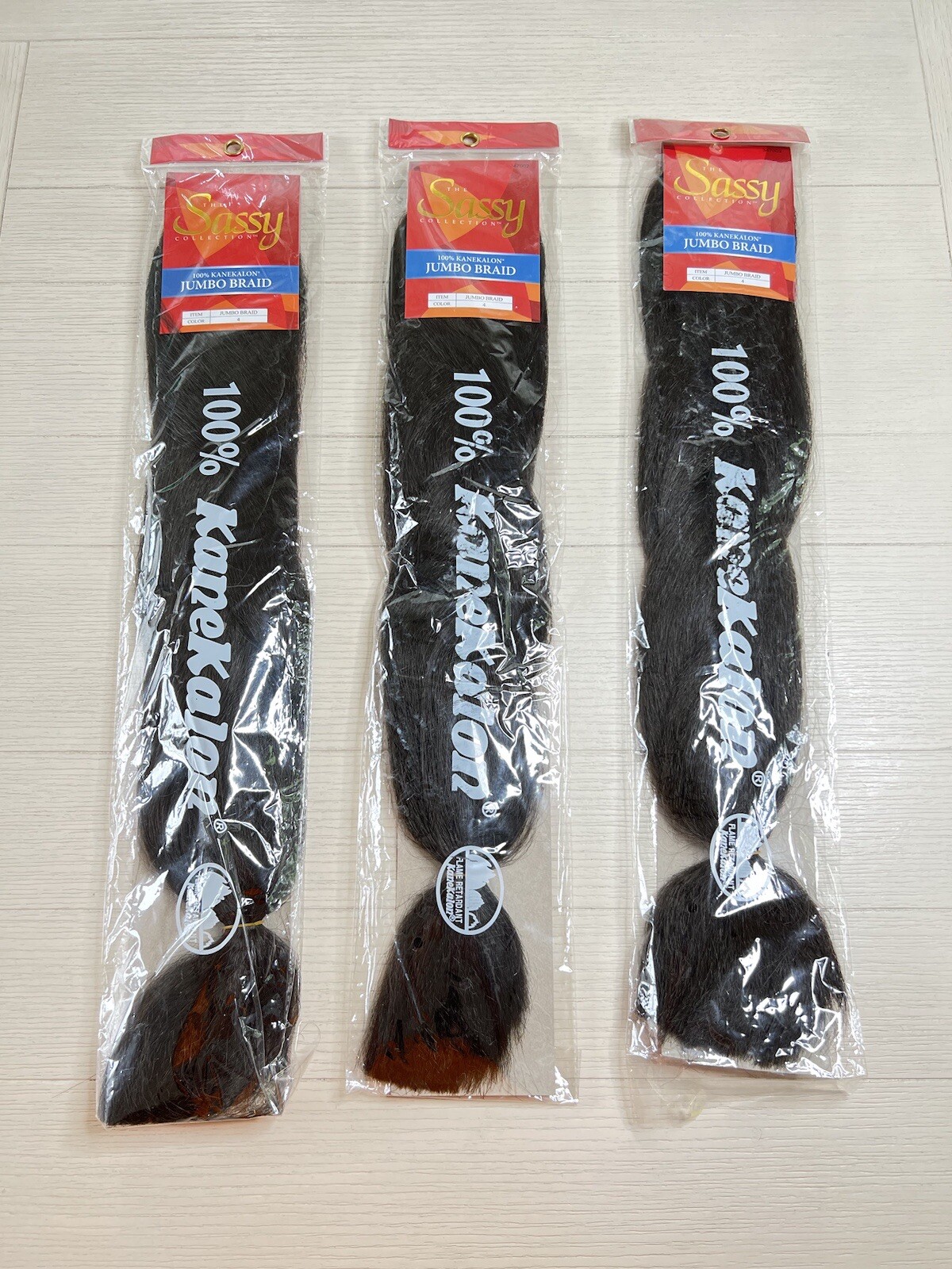 *3 Pack* The Sassy Collection 100% Kanekalon Jumbo Braid Color # 4 Brown New